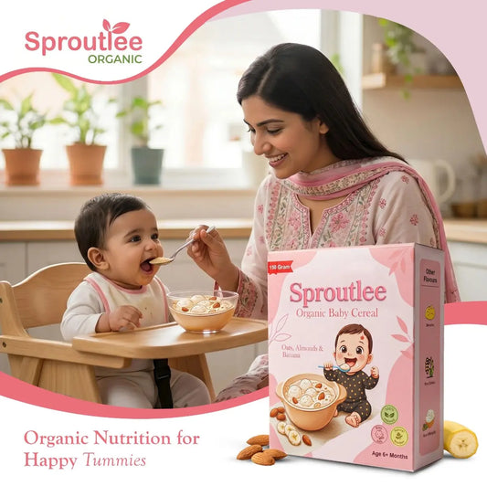 Sproutlee Organic Baby Cereal (Oats, Almonds & Banana Powder)