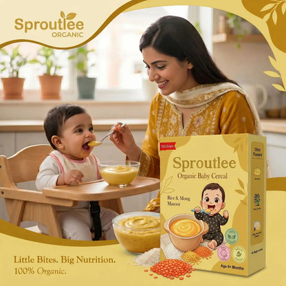 Sproutlee Organic Baby Cereal (Rice & Moong Masoor)