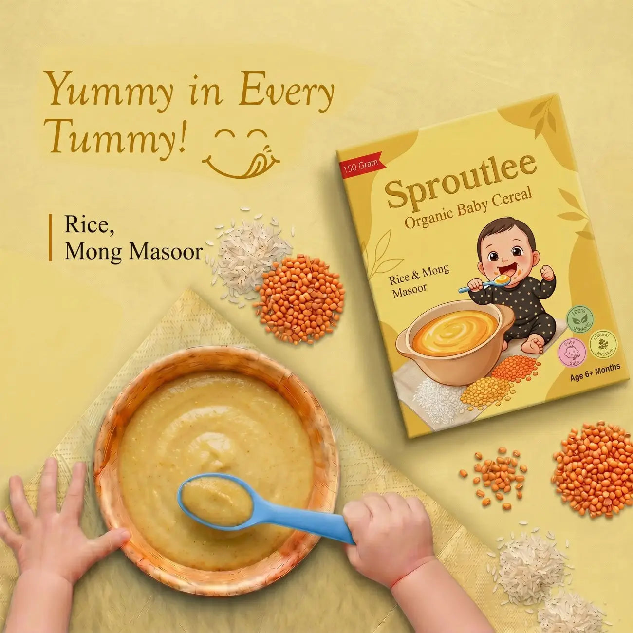 Sproutlee Organic Baby Cereal (Rice & Moong Masoor)