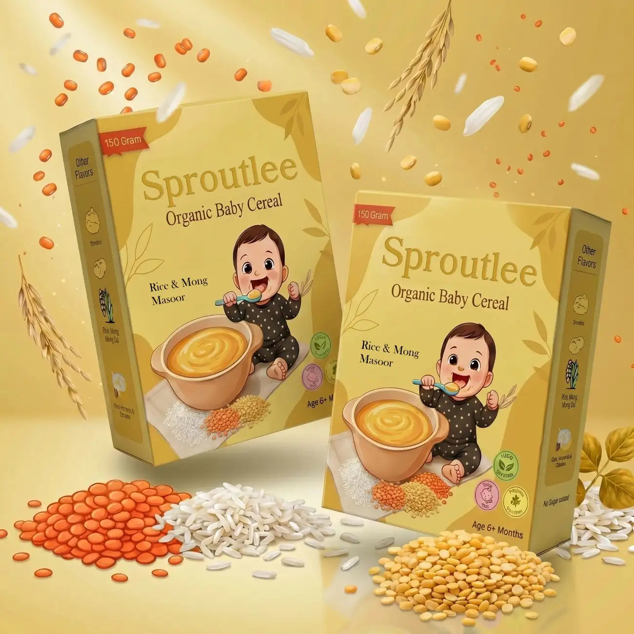 Sproutlee Organic Baby Cereal (Rice & Moong Masoor)