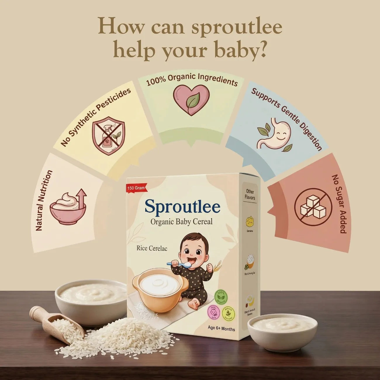 Sproutlee Organic Baby Cereal (Rice)